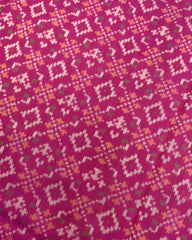 Blue & Pink Buttonful Patola Saree - SindhoiPatolaArt