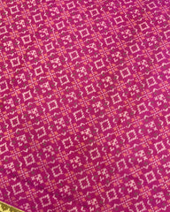 Blue & Pink Buttonful Patola Saree - SindhoiPatolaArt