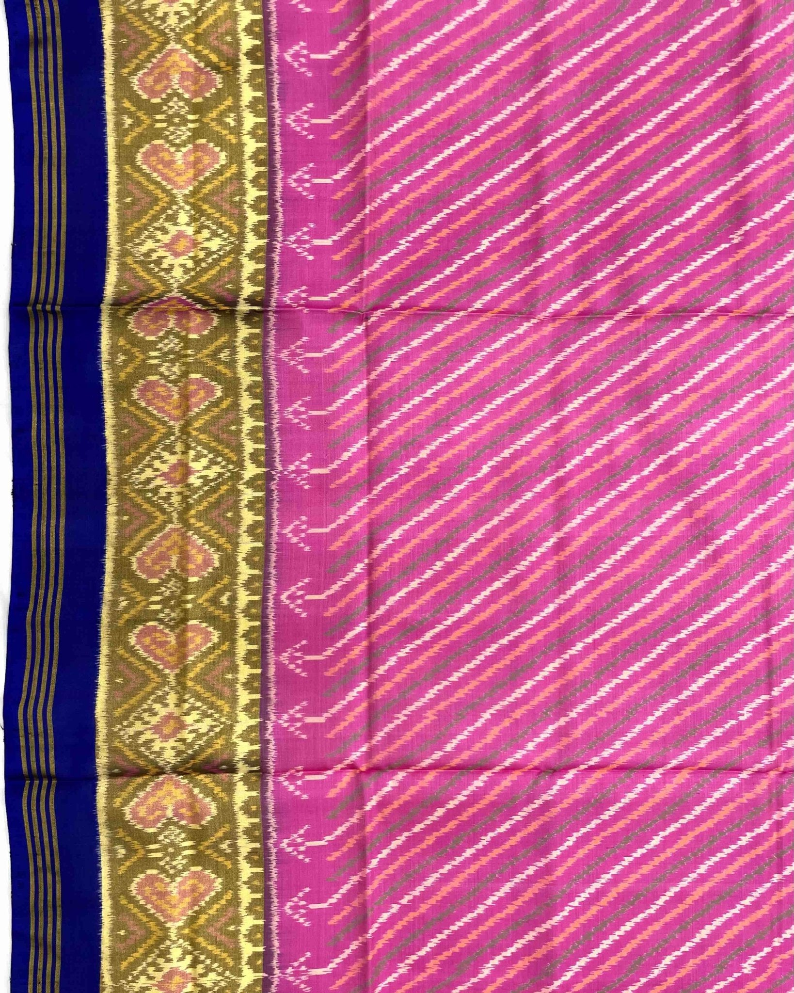 Blue & Pink Leheriya Patola Saree - SindhoiPatolaArt
