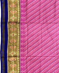Blue & Pink Leheriya Patola Saree - SindhoiPatolaArt