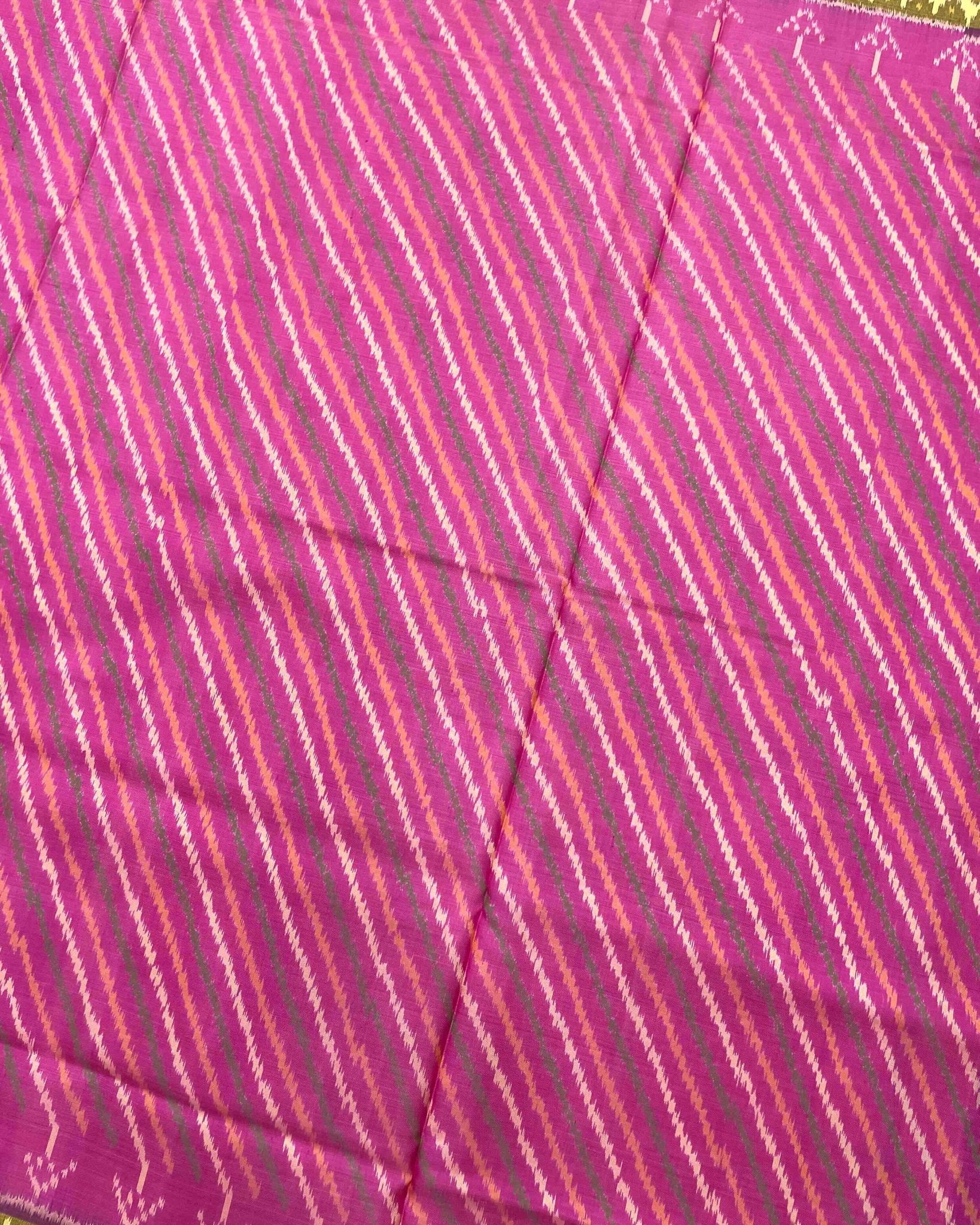 Blue & Pink Leheriya Patola Saree - SindhoiPatolaArt