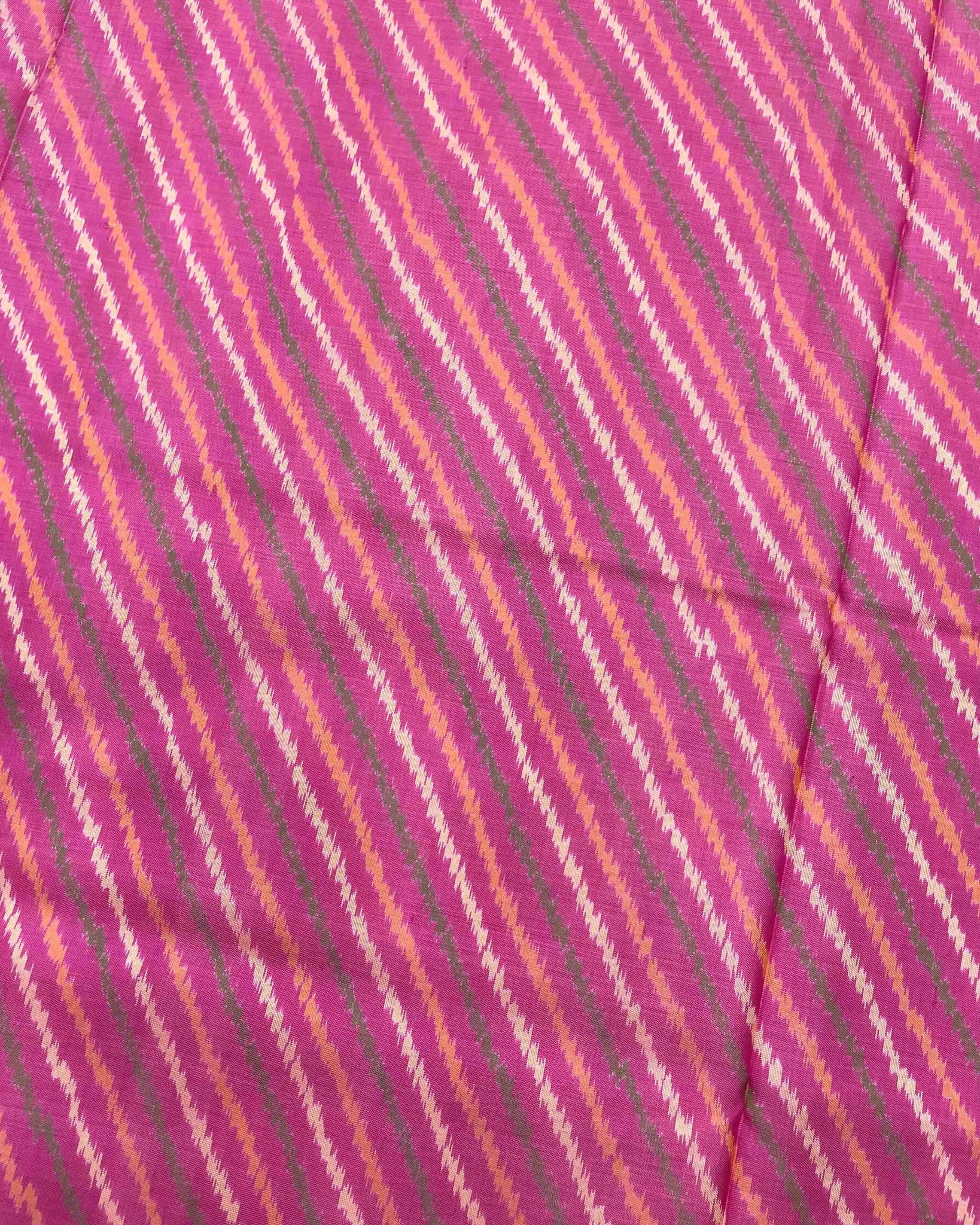 Blue & Pink Leheriya Patola Saree - SindhoiPatolaArt