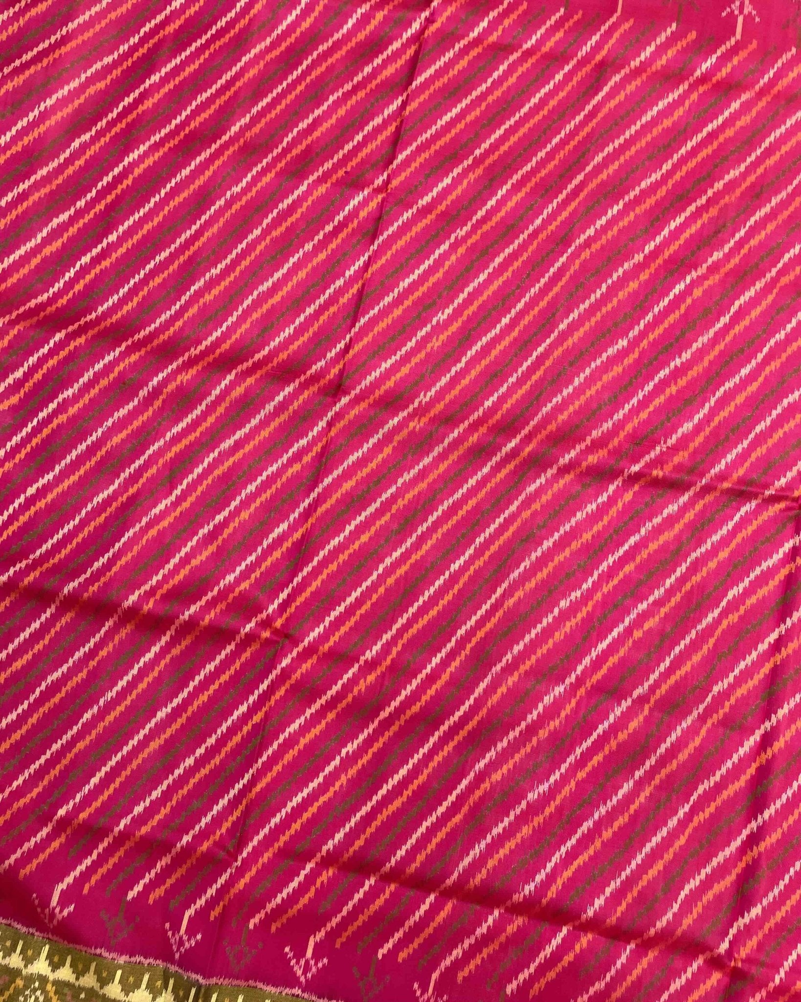 Blue & Pink Leheriya Patola Saree - SindhoiPatolaArt