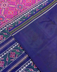 Blue & Pink Manekchowk Designer Patola Saree - SindhoiPatolaArt