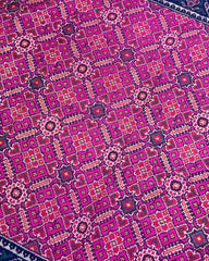 Blue & Pink Manekchowk Designer Patola Saree - SindhoiPatolaArt