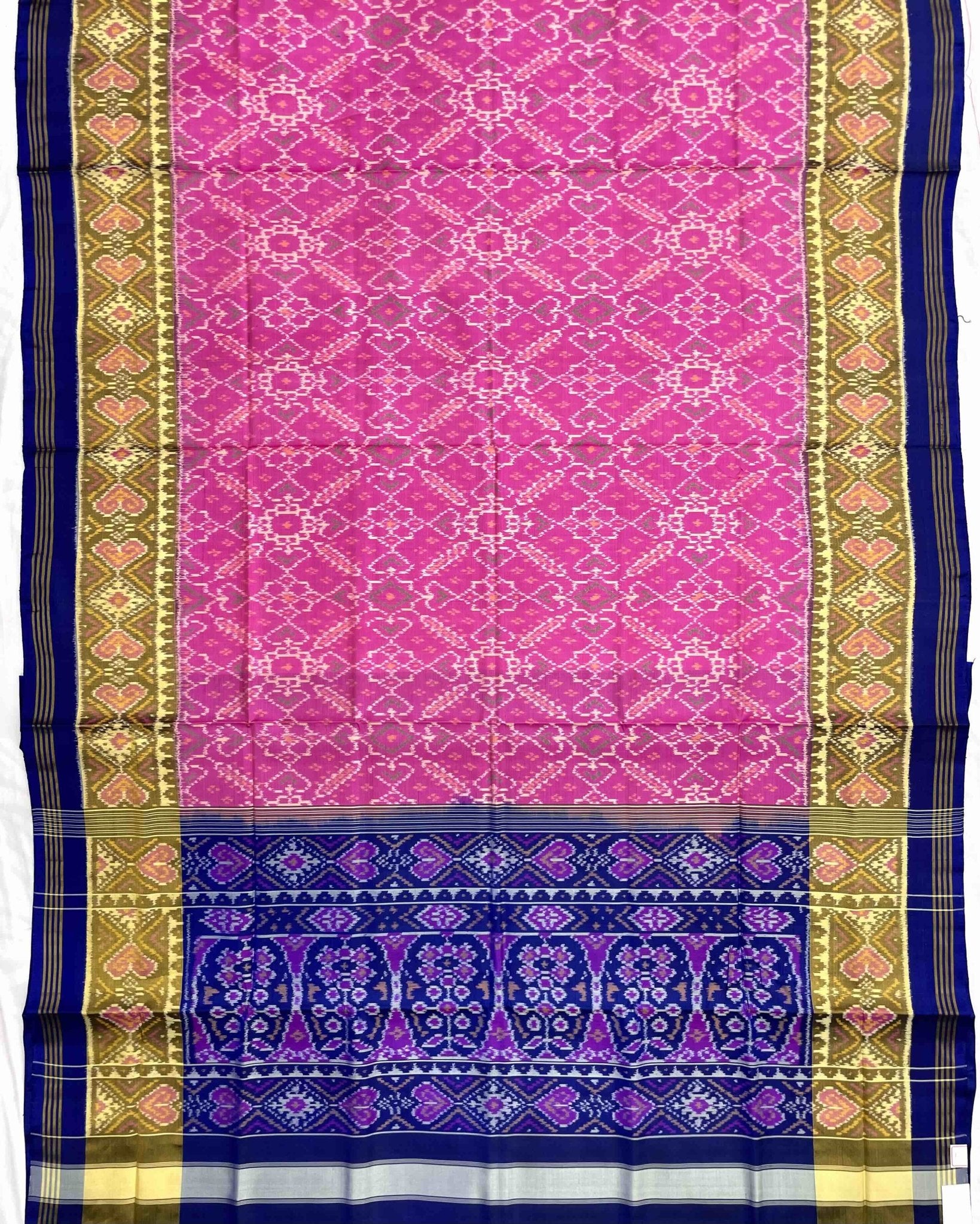 Blue & Pink Manekchowk Patola Saree - SindhoiPatolaArt