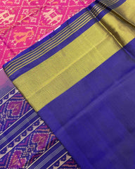 Blue & Pink Narikunj Designer Patola Saree - SindhoiPatolaArt