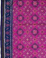 Blue & Pink Navratan Designer Patola Saree - SindhoiPatolaArt