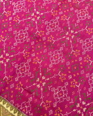 Blue & Pink Navratan Designer Patola Saree - SindhoiPatolaArt