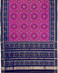 Blue & Pink Navratan Designer Patola Saree - SindhoiPatolaArt
