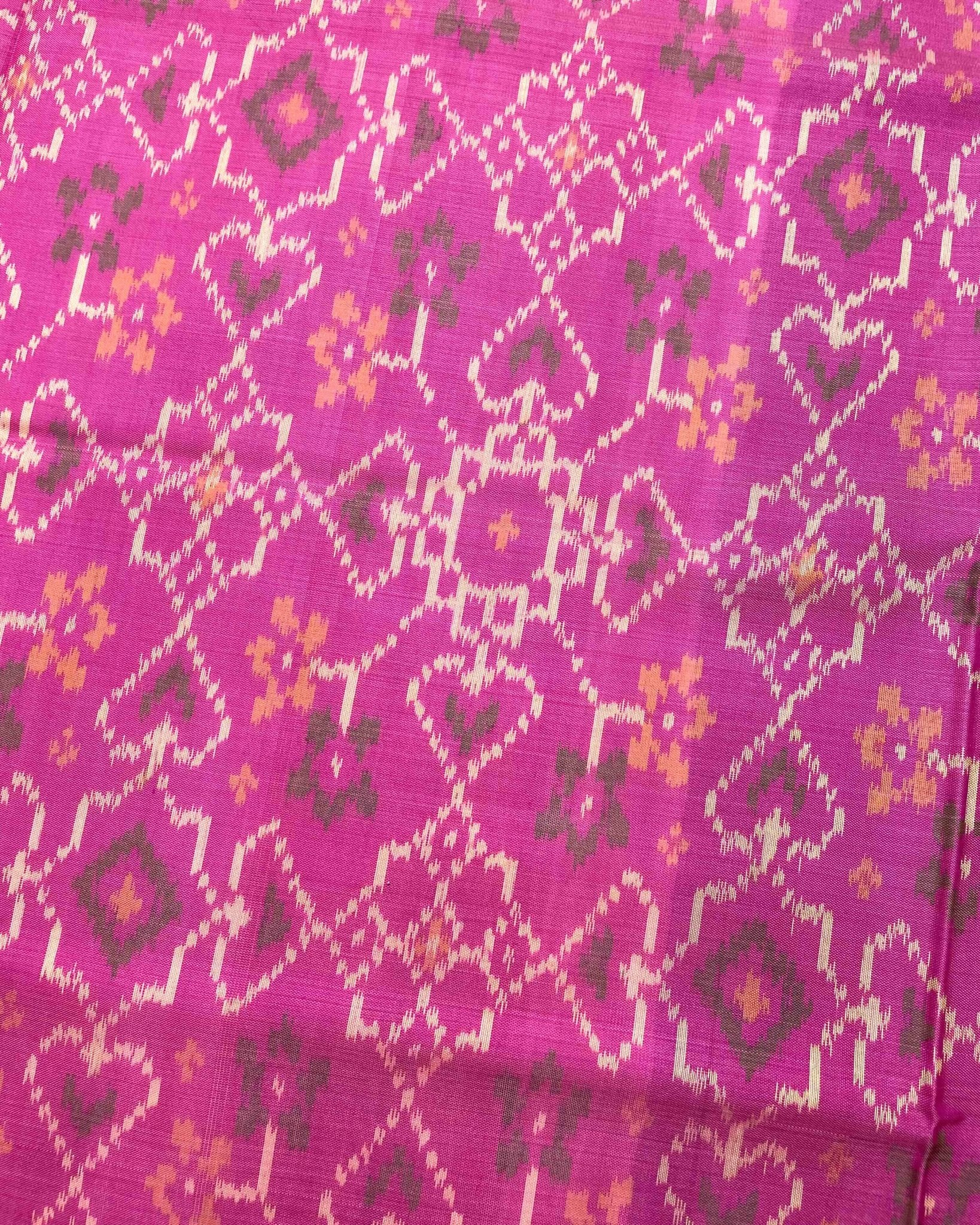 Blue & Pink Navratan Patola Saree - SindhoiPatolaArt