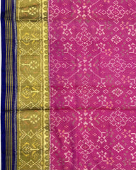 Blue & Pink Navratan Patola Saree - SindhoiPatolaArt
