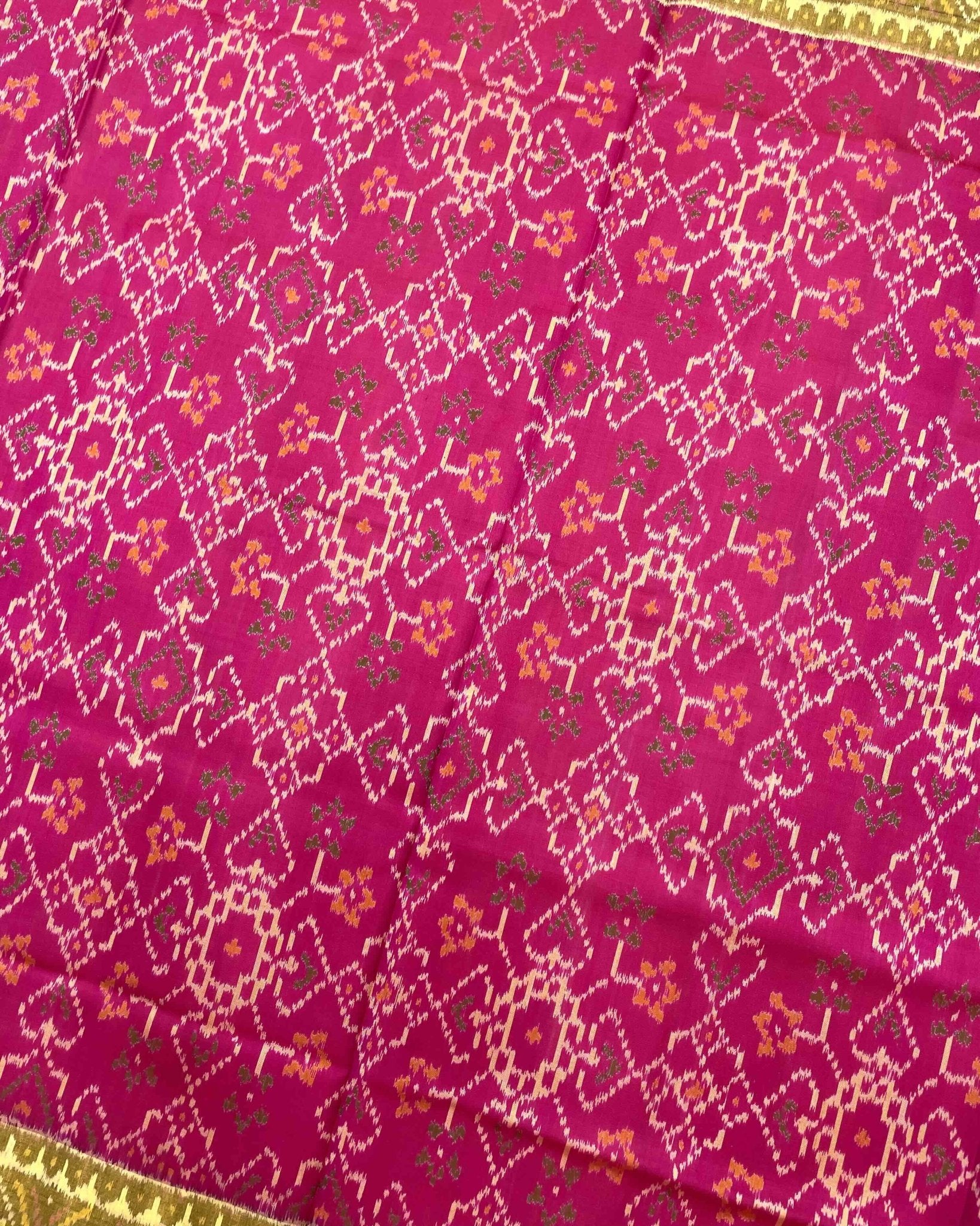Blue & Pink Navratan Patola Saree - SindhoiPatolaArt