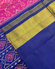 Blue & Pink Navratan Patola Saree - SindhoiPatolaArt