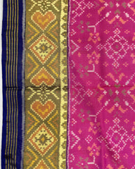 Blue & Pink Navratan Patola Saree - SindhoiPatolaArt