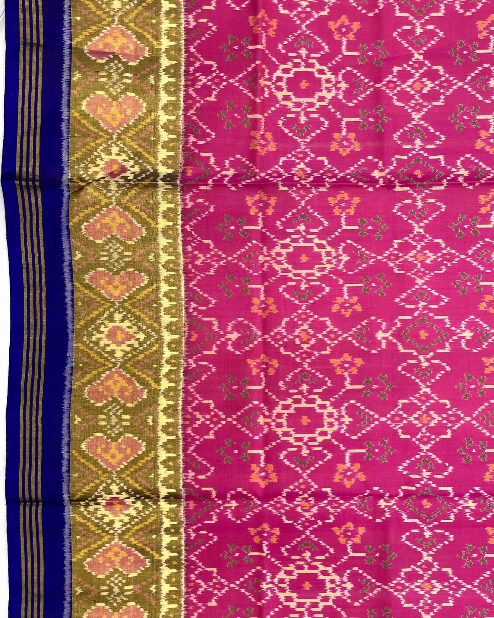 Blue & Pink Navratan Patola Saree - SindhoiPatolaArt