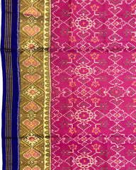 Blue & Pink Navratan Patola Saree - SindhoiPatolaArt