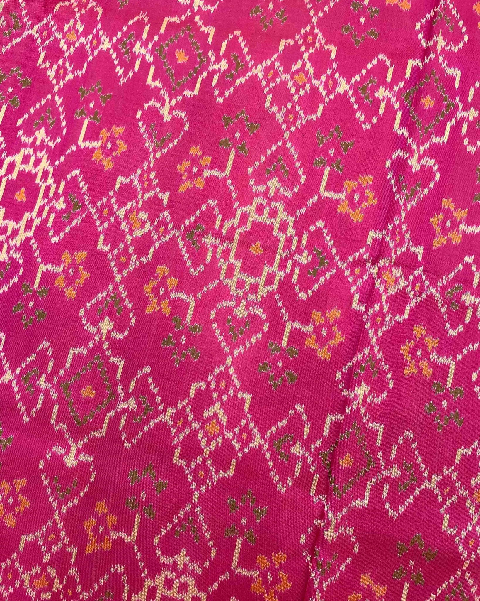 Blue & Pink Navratan Patola Saree - SindhoiPatolaArt