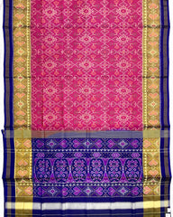 Blue & Pink Navratan Patola Saree - SindhoiPatolaArt