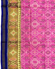 Blue & Pink Navratan Patola Saree - SindhoiPatolaArt