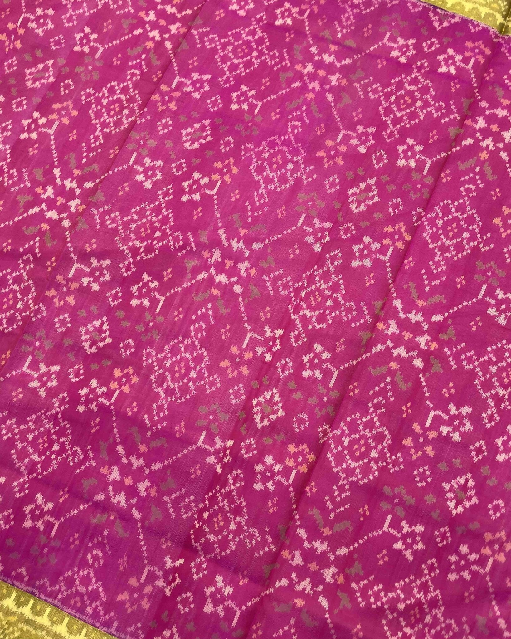Blue & Pink Navratan Patola Saree - SindhoiPatolaArt