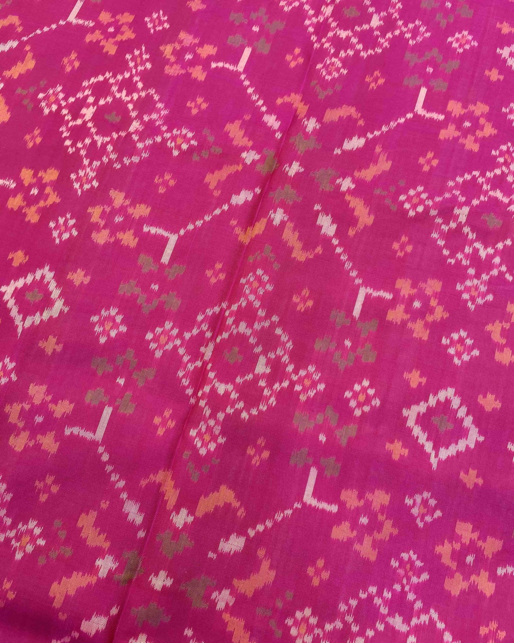 Blue & Pink Navratan Patola Saree - SindhoiPatolaArt