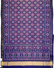 Blue & Pink Panchanda Patola Saree - SindhoiPatolaArt