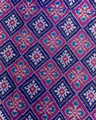 Blue & Pink Panchanda Patola Saree - SindhoiPatolaArt
