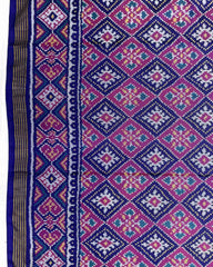 Blue & Pink Panchanda Patola Saree - SindhoiPatolaArt