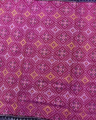 Blue & Pink Panchanda Semi Double Ikat Patola Saree - SindhoiPatolaArt
