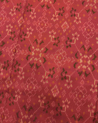 Blue & Pinkish Red Navratan Patola Saree - SindhoiPatolaArt