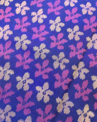 Blue & Purle Fancy Flower With Swan Pallu Patola Saree - SindhoiPatolaArt