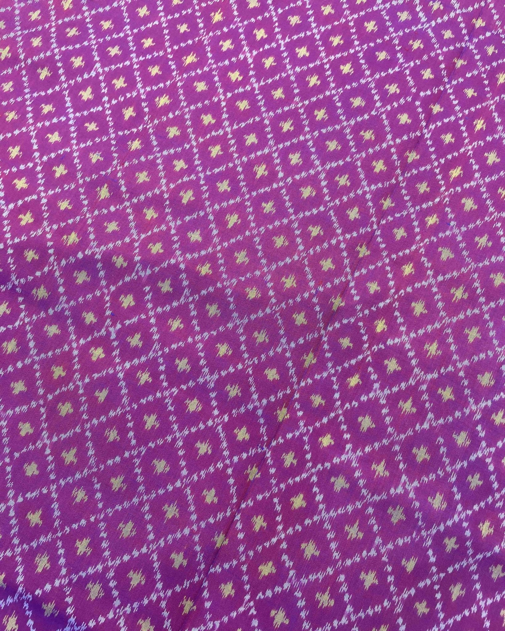 Blue & Purple Doted Patola Saree - SindhoiPatolaArt