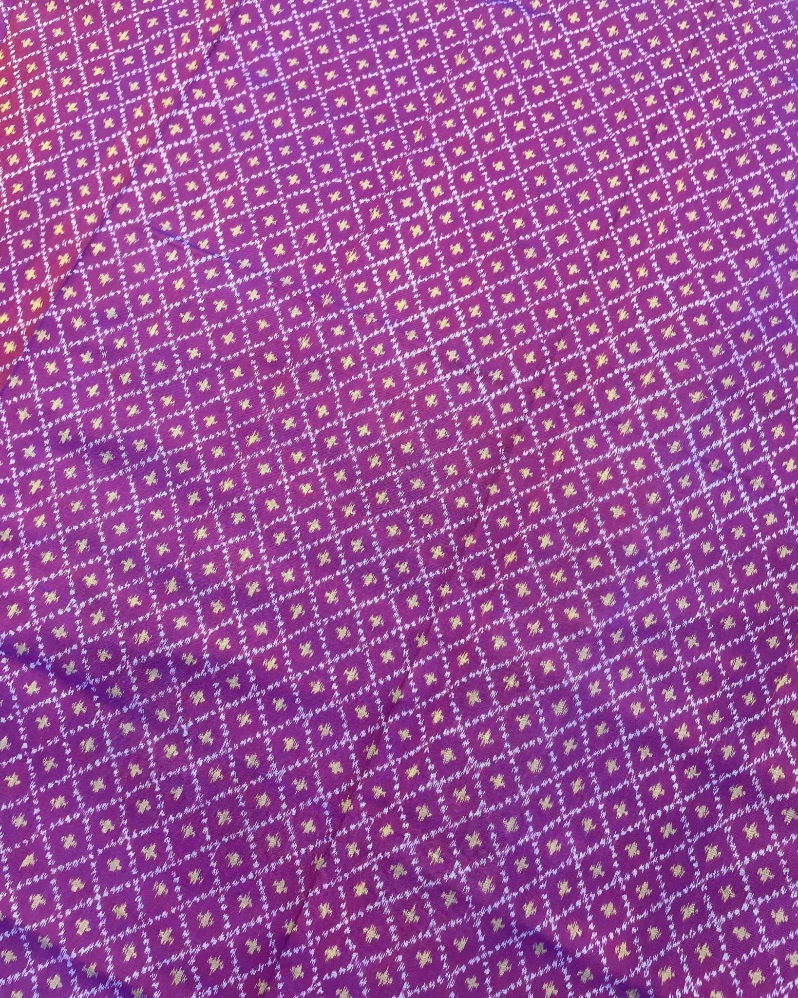 Blue & Purple Doted Patola Saree - SindhoiPatolaArt