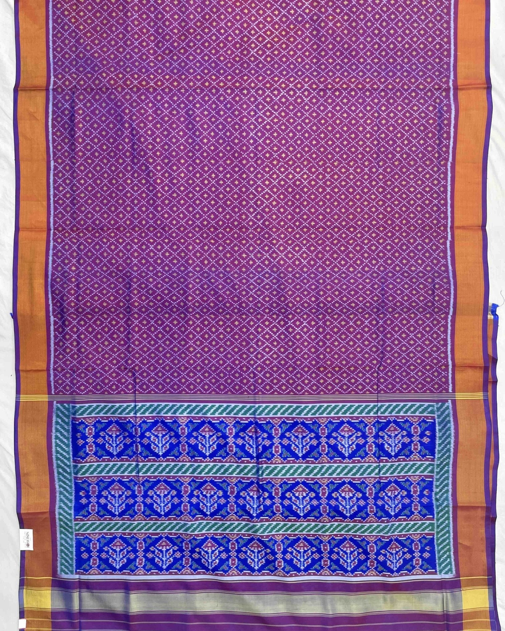Blue & Purple Doted Patola Saree - SindhoiPatolaArt