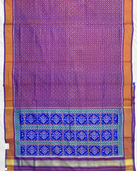 Blue & Purple Doted Patola Saree - SindhoiPatolaArt