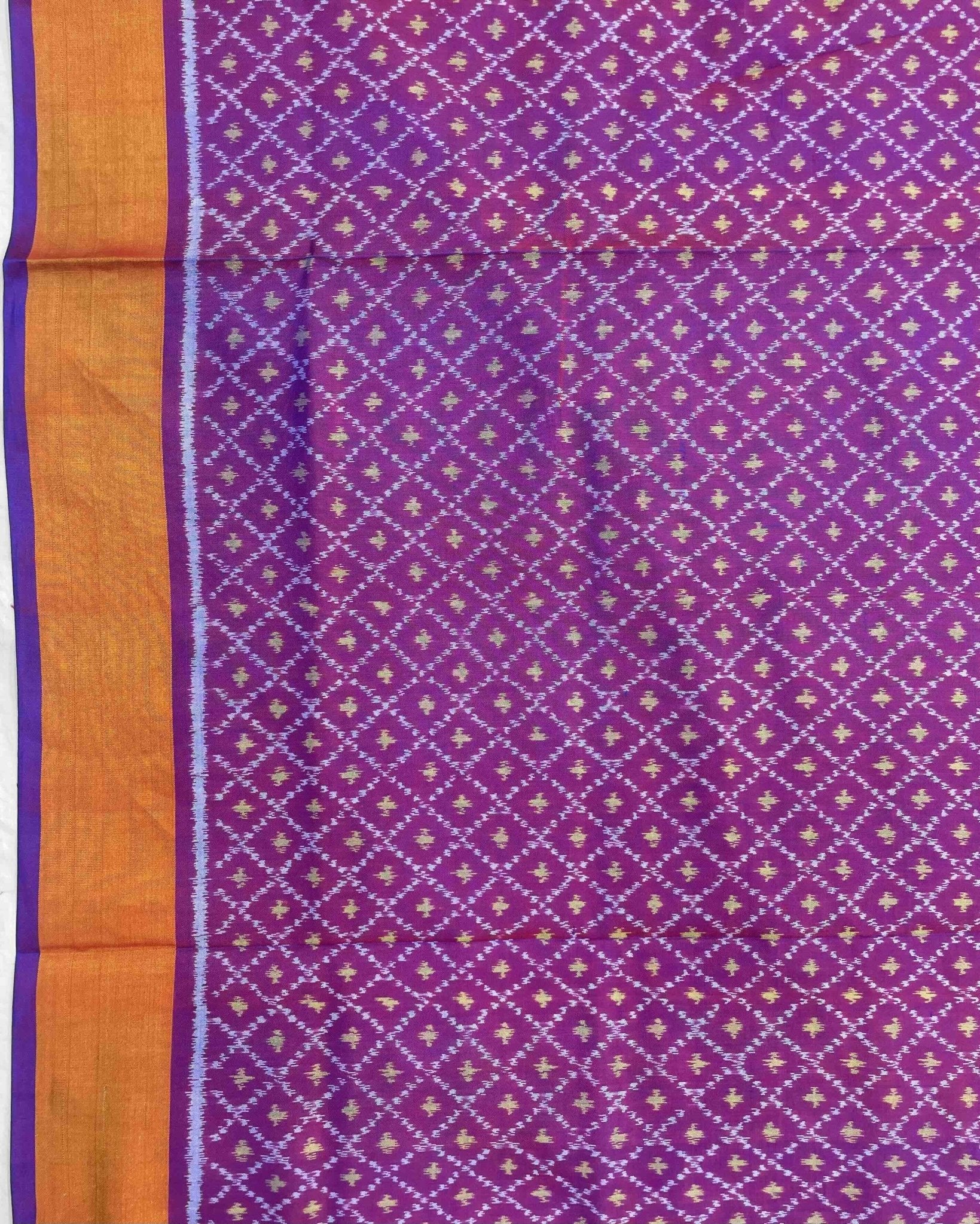 Blue & Purple Doted Patola Saree - SindhoiPatolaArt
