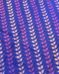 Blue & Purple Leaves Leheriya With Tree Pallu Patola Saree - SindhoiPatolaArt