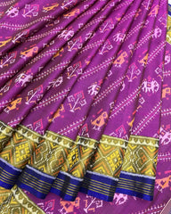 Blue & Purple Leheriya Narikunj Designer Patola Saree - SindhoiPatolaArt