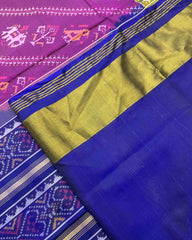 Blue & Purple Leheriya Narikunj Designer Patola Saree - SindhoiPatolaArt