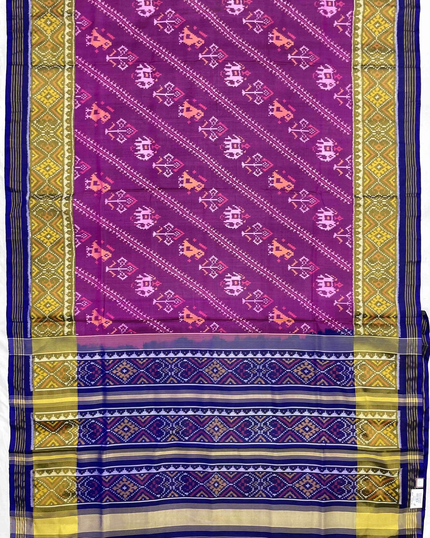 Blue & Purple Leheriya Narikunj Designer Patola Saree - SindhoiPatolaArt