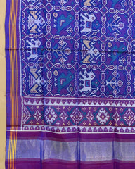 Blue & Purple Narikunj Designer Patola Dupatta - SindhoiPatolaArt