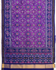 Blue & Purple Navratan Patola Saree - SindhoiPatolaArt