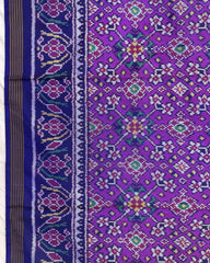 Blue & Purple Navratan Patola Saree - SindhoiPatolaArt
