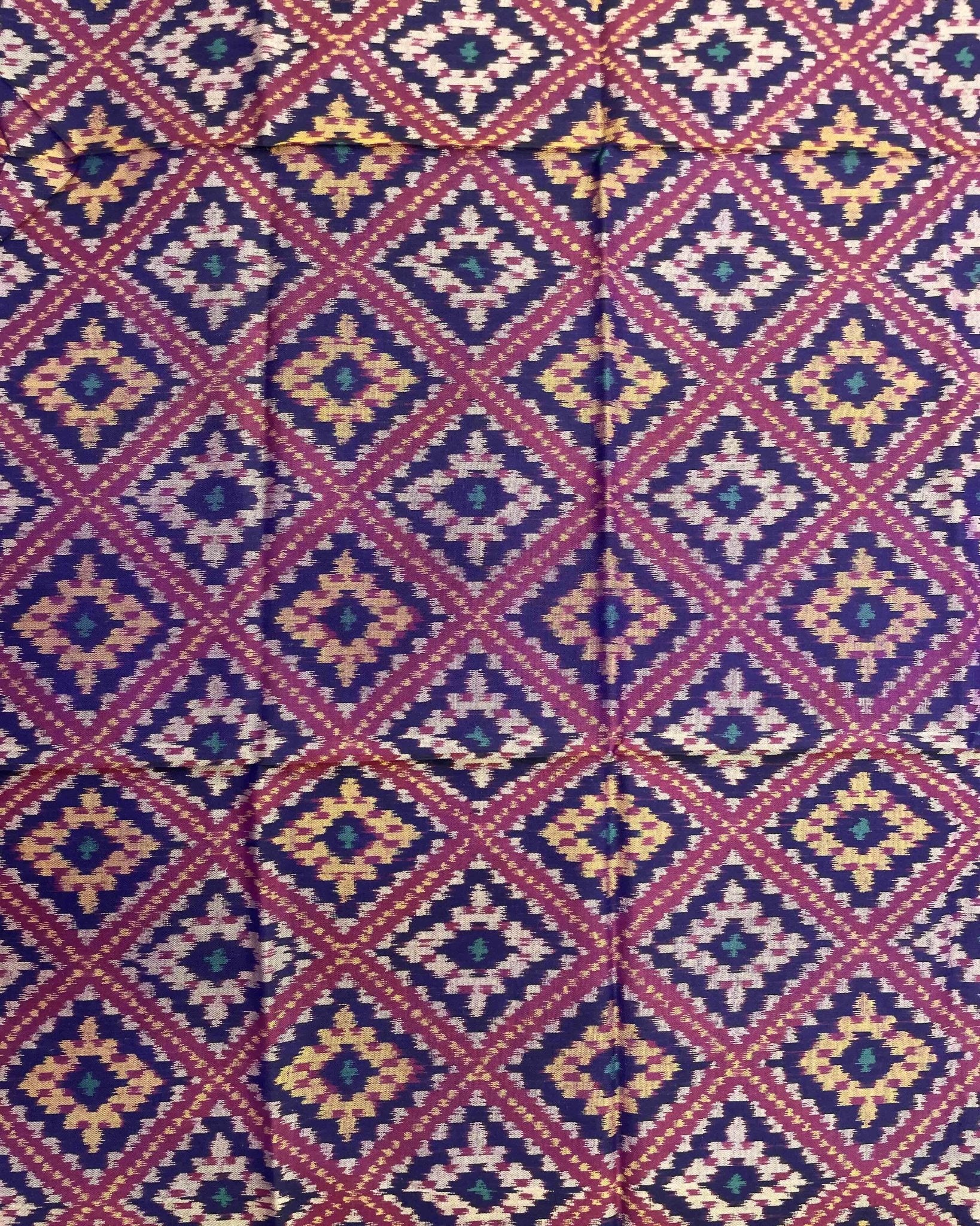 Blue & Purple Panchanda Patola Dupatta - SindhoiPatolaArt