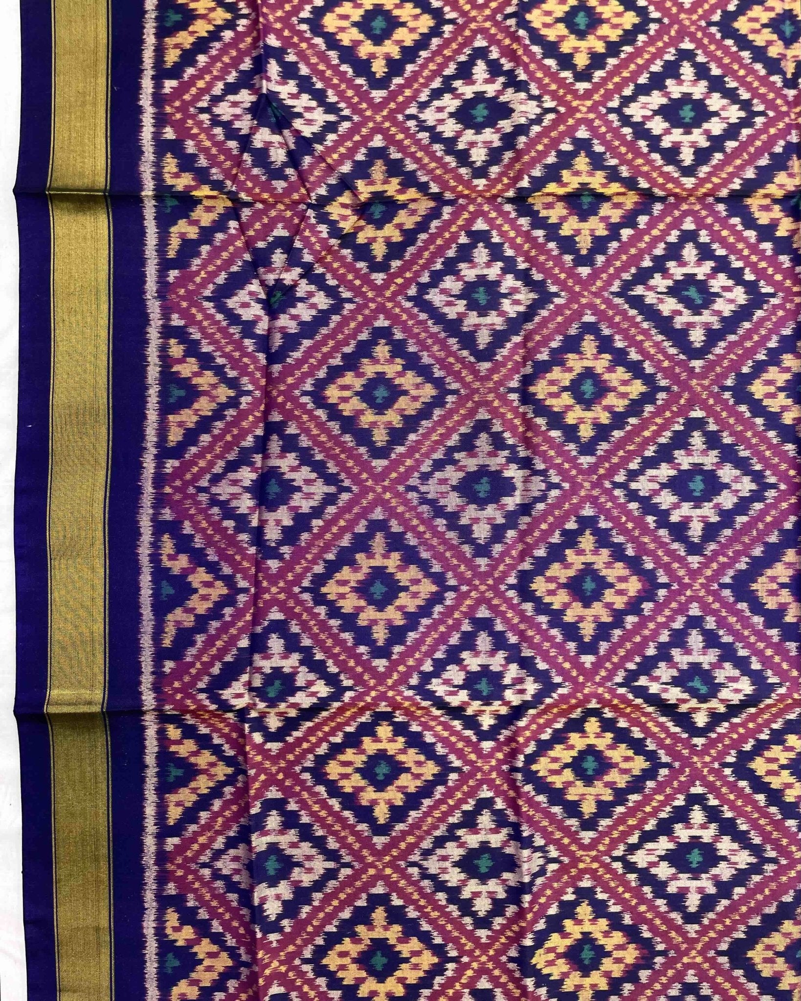 Blue & Purple Panchanda Patola Dupatta - SindhoiPatolaArt