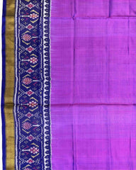 Blue & Purple Plain Patola Saree - SindhoiPatolaArt