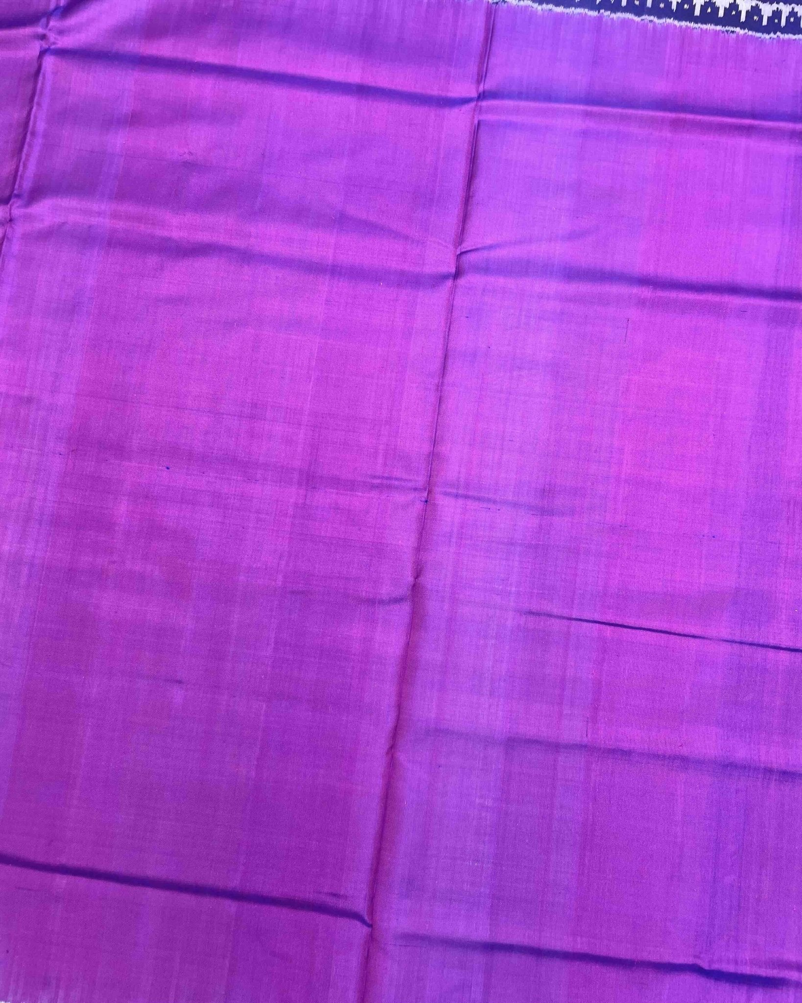 Blue & Purple Plain Patola Saree - SindhoiPatolaArt