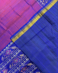 Blue & Purple Plain Raw Silk Patola Saree - SindhoiPatolaArt