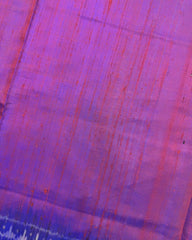Blue & Purple Plain Raw Silk Patola Saree - SindhoiPatolaArt
